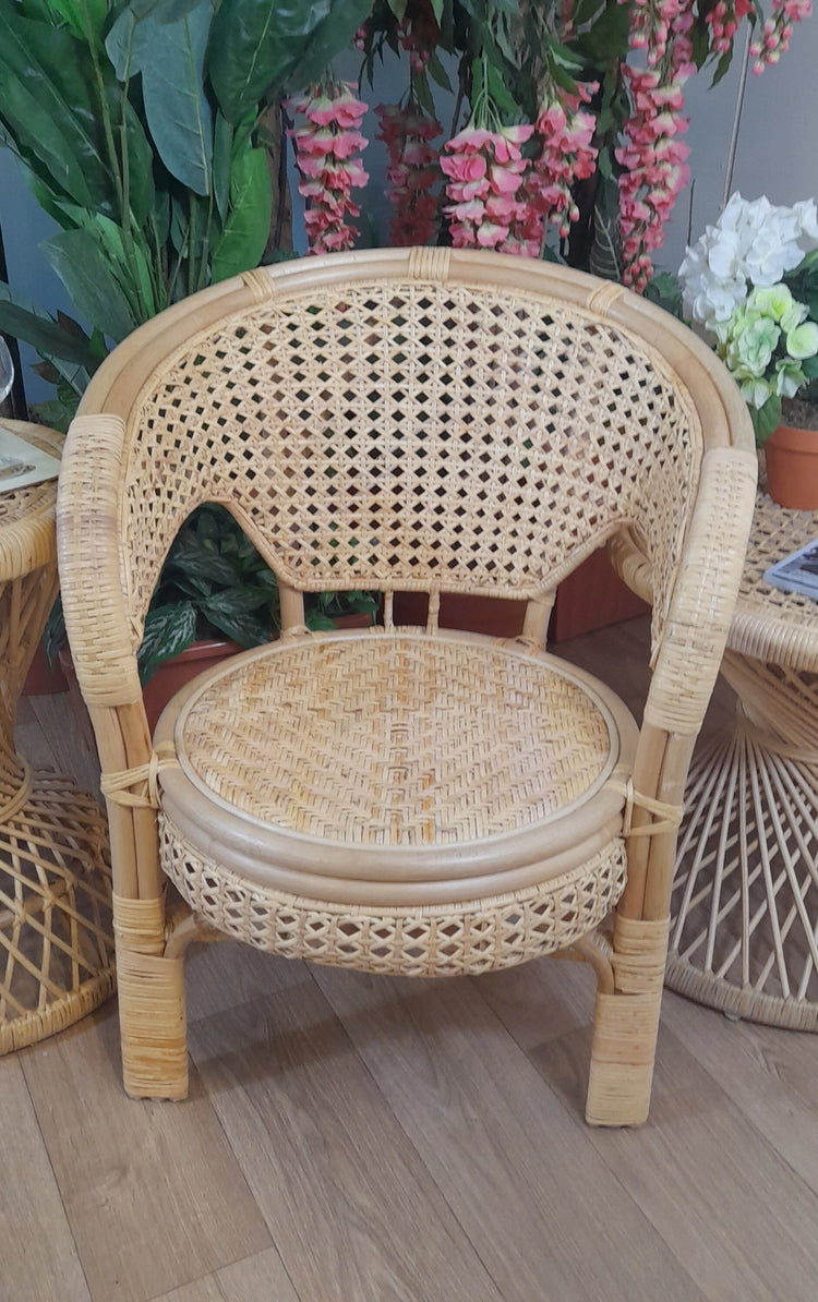 Cane and Wicker Smaller Chairs.