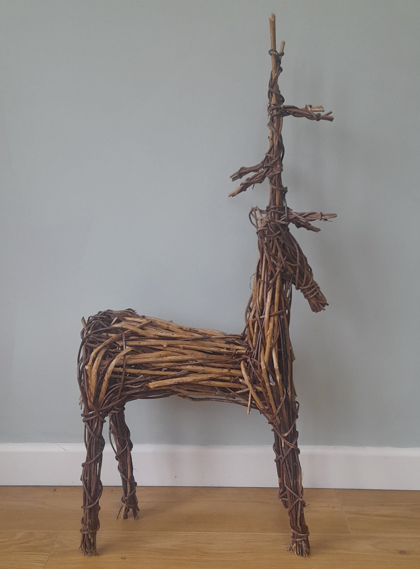 1x166cm Christmas Wicker Willow decorative reindeer