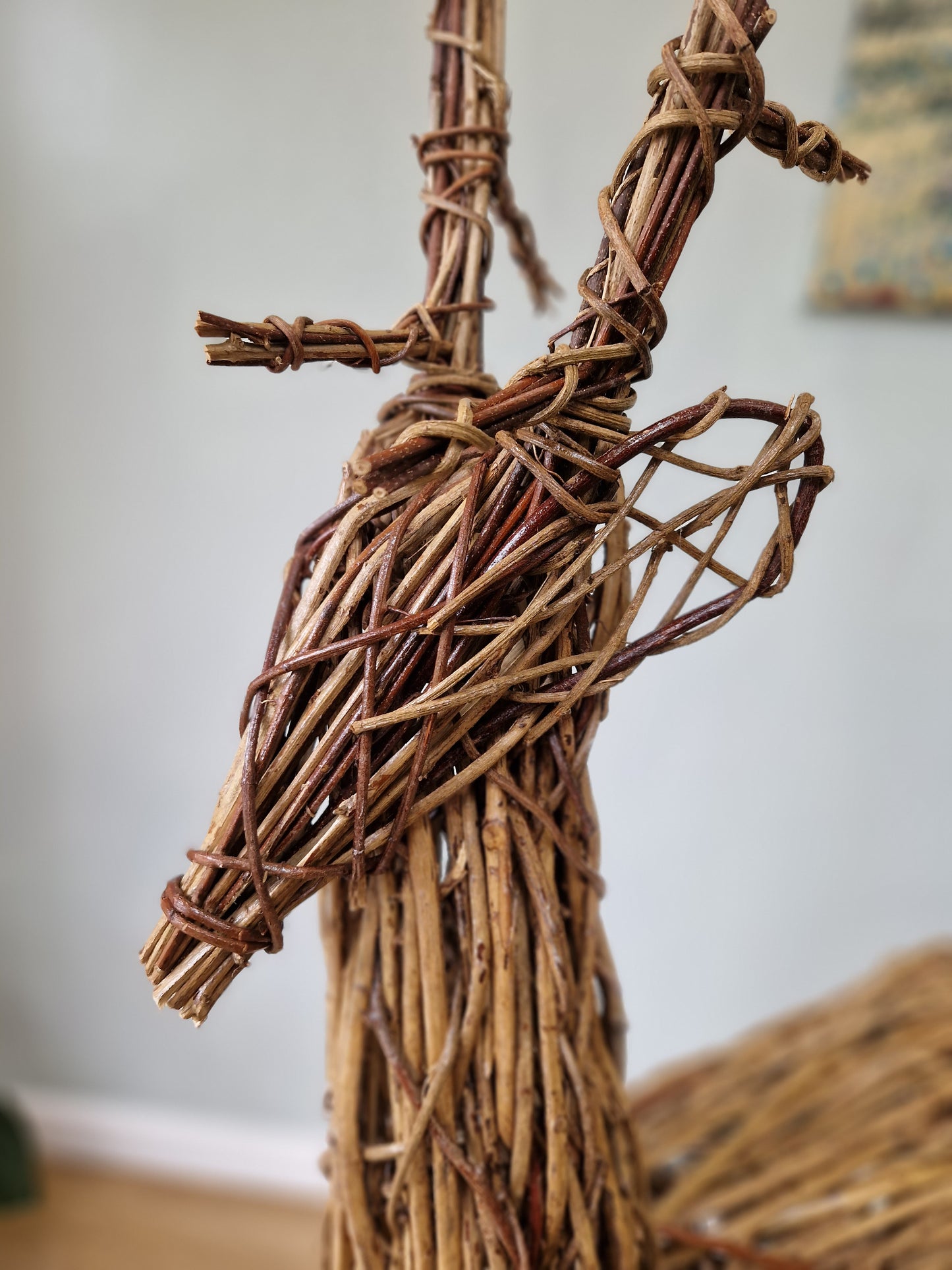 1x166cm Christmas Wicker Willow decorative reindeer