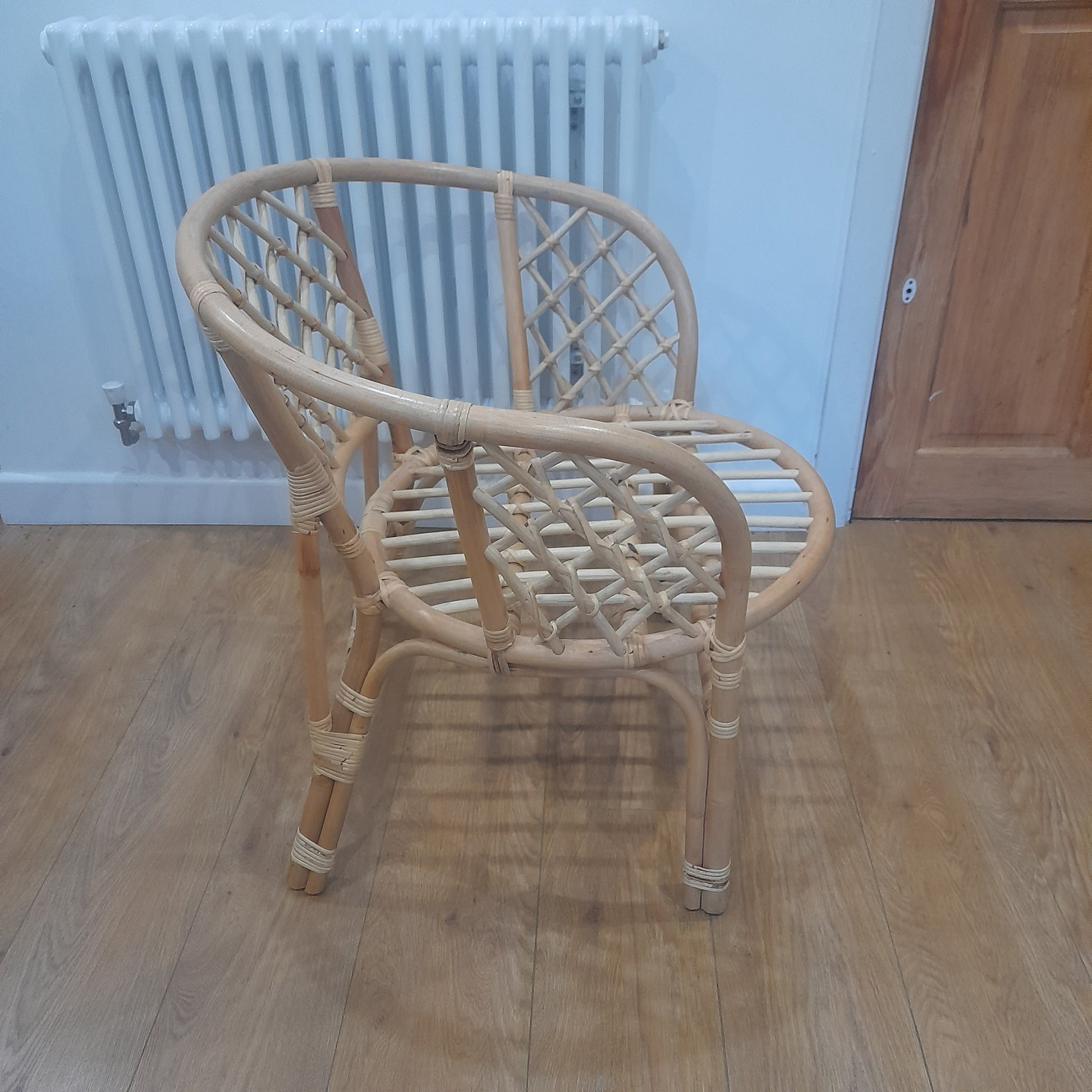 Cane and Wicker/Rattan Bahama Conservatory Chair side view.