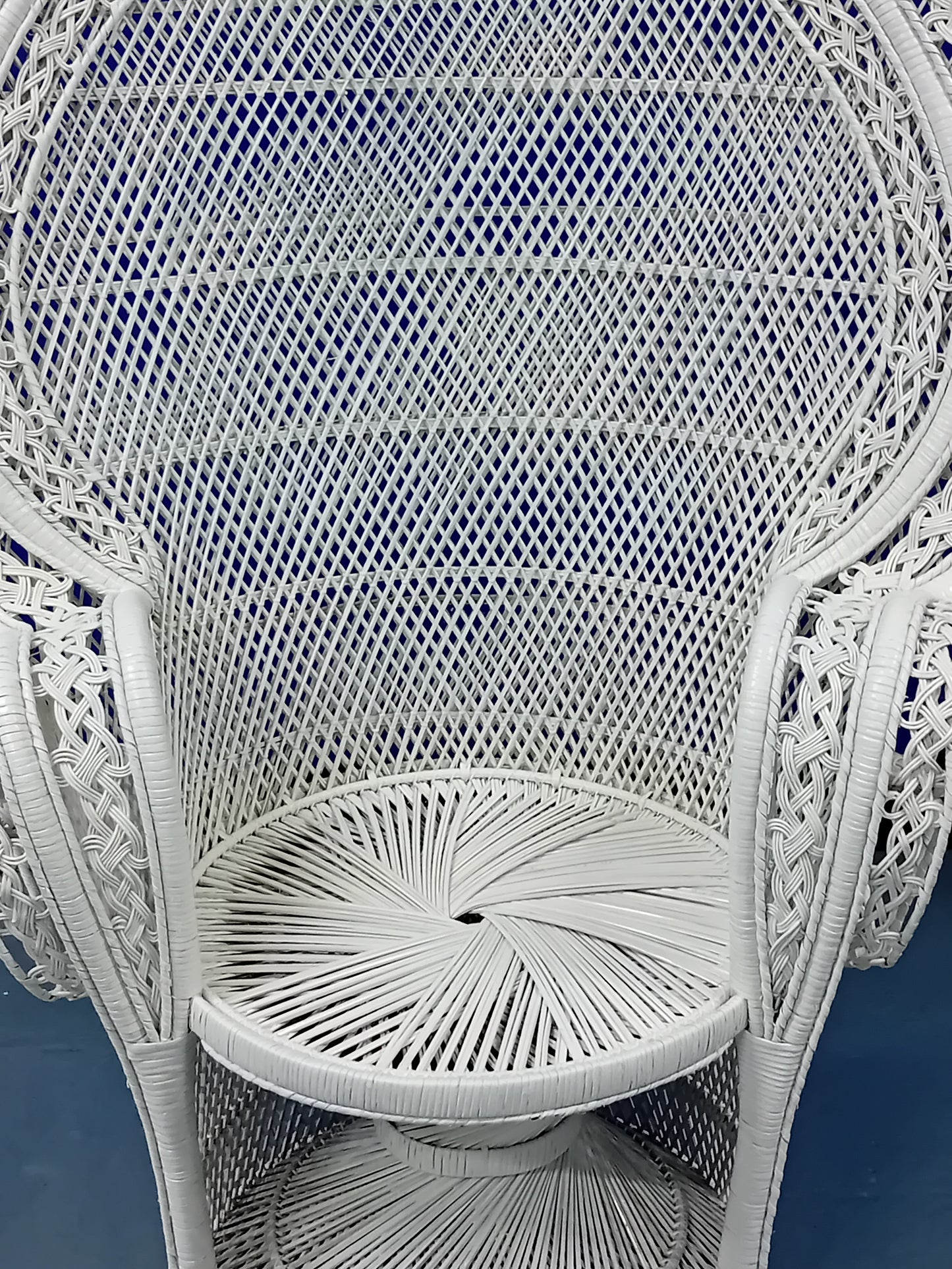 White Wicker Rattan Majestic Peacock Chair.