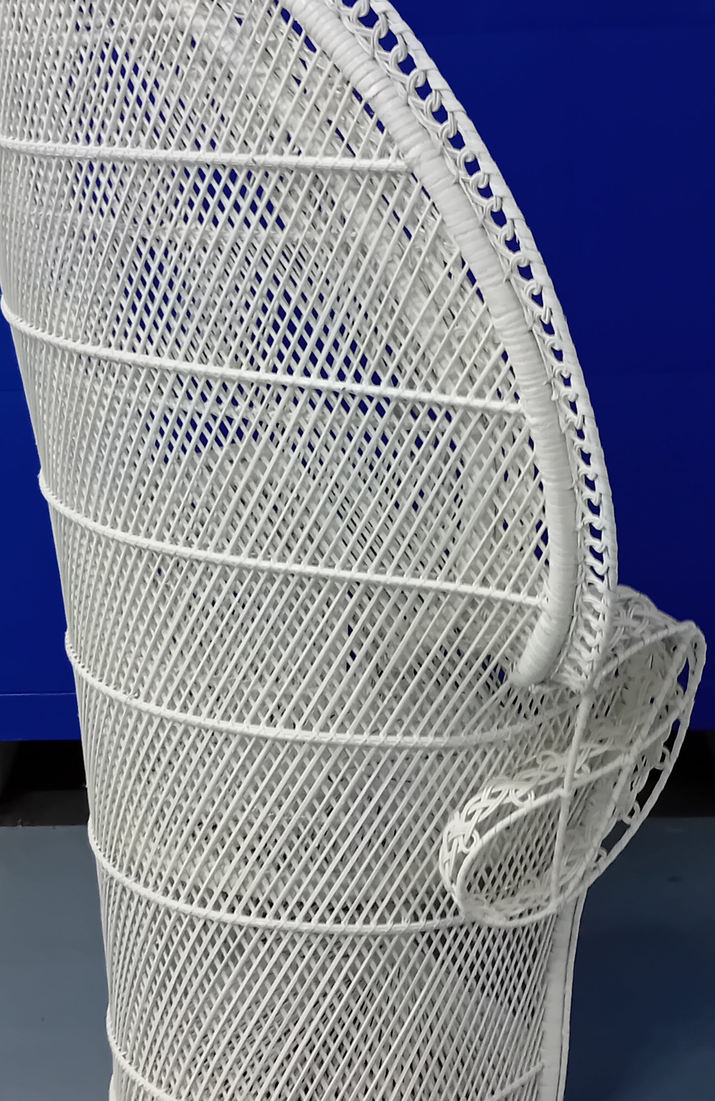 White Wicker Rattan Majestic Peacock Chair.