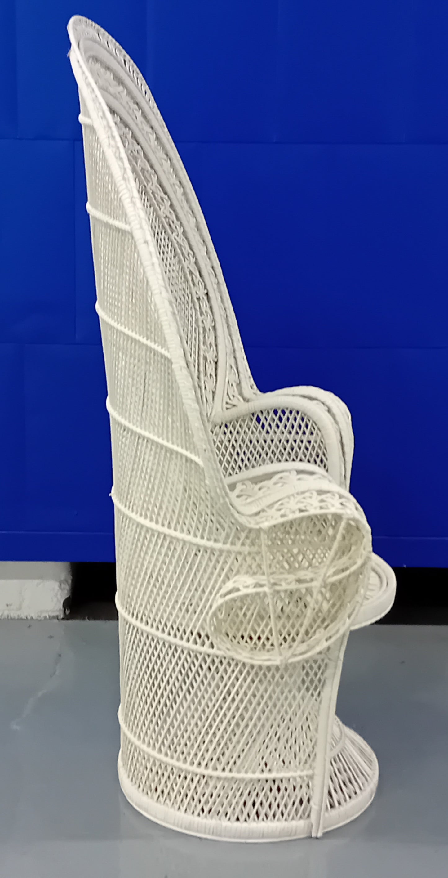 White Wicker Rattan Majestic Peacock Chair.