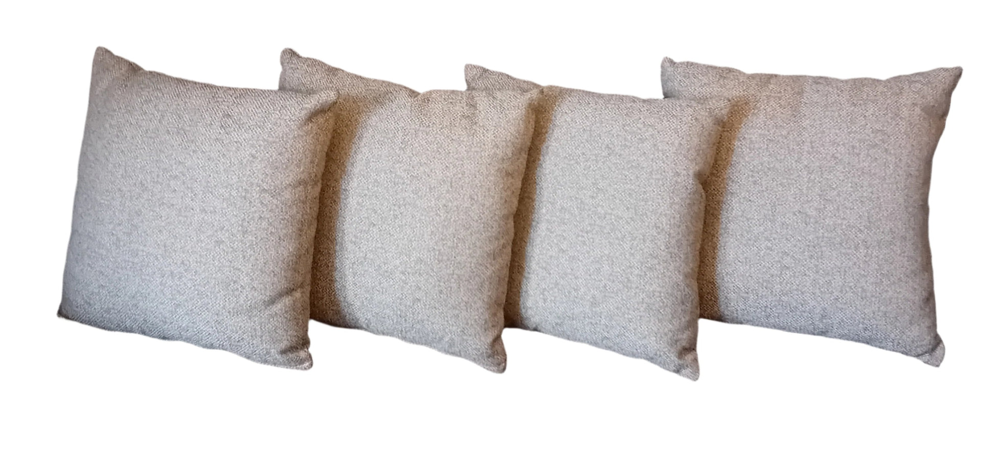 4 x 43cm Dundee Hopsack Silver Square Fibre Filled Scatter Cushions.