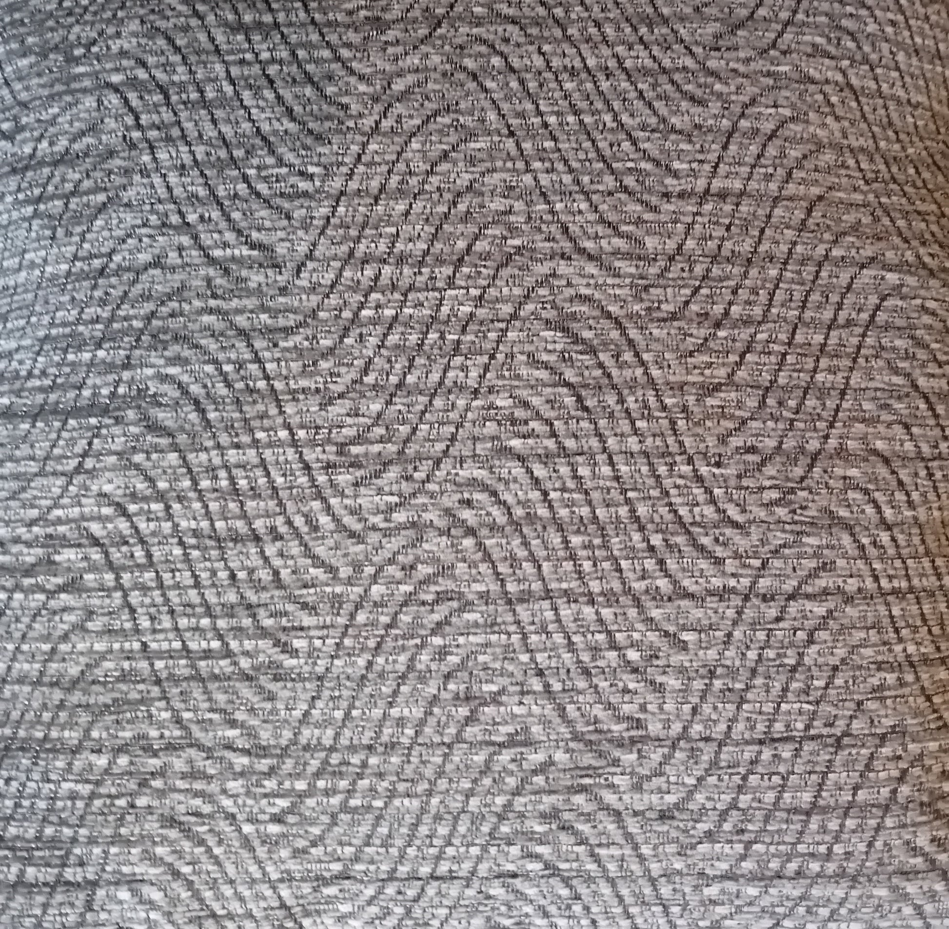  Cromwell Swirl Silver Square Fibre Filled Scatter Cushions. Fabric Close Up.