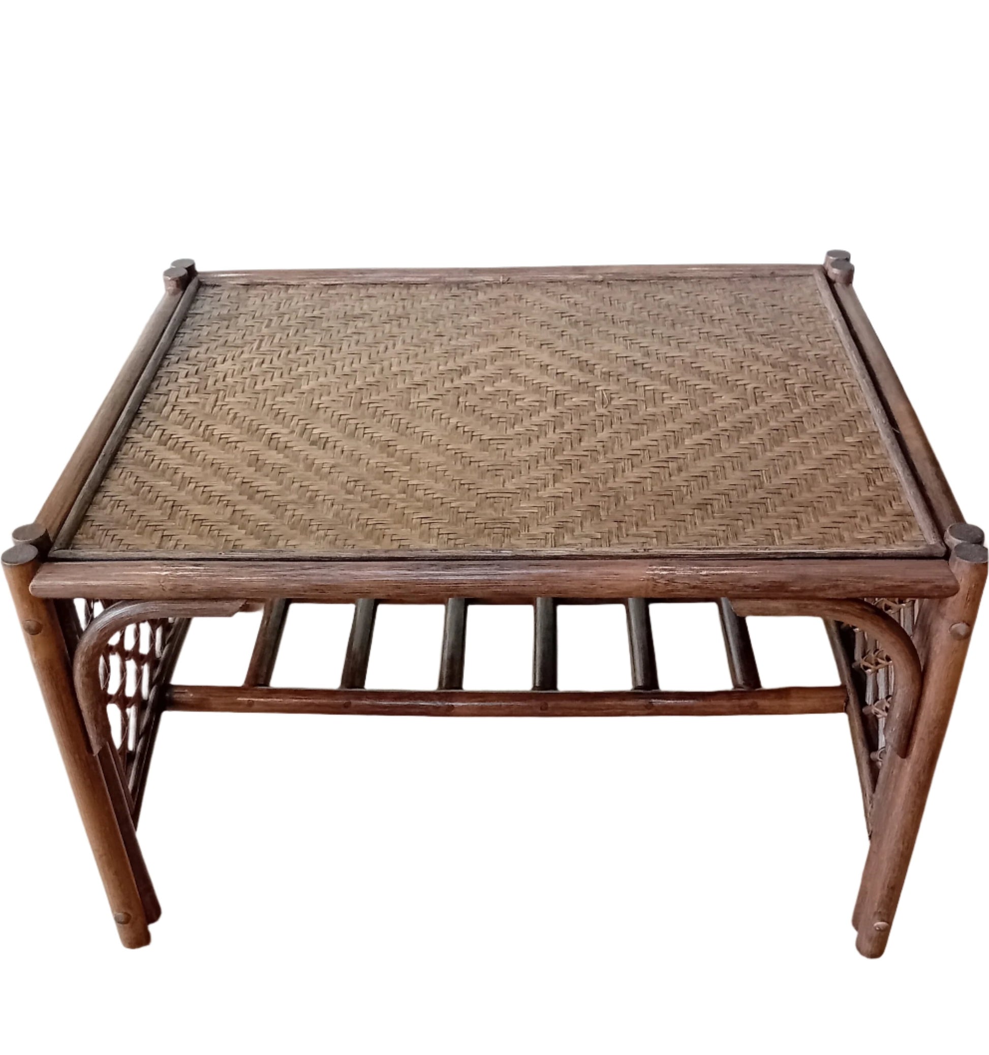 Brown San Marion Conservatory Cane Coffee Table.