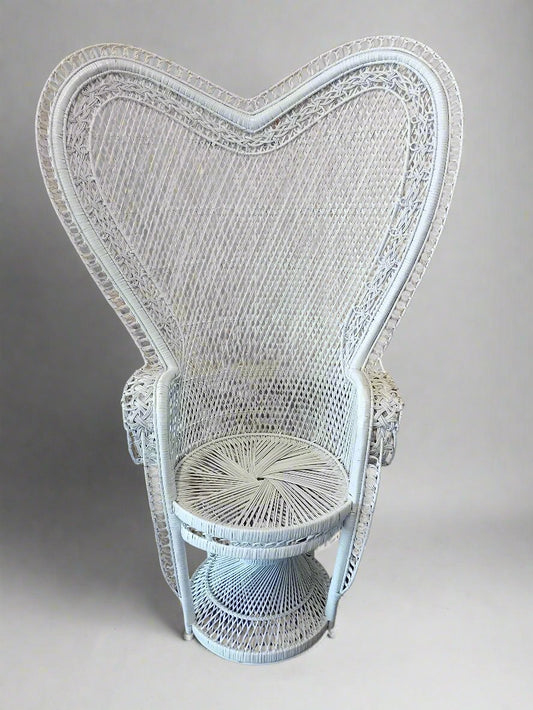 White Heart Peacock Chair