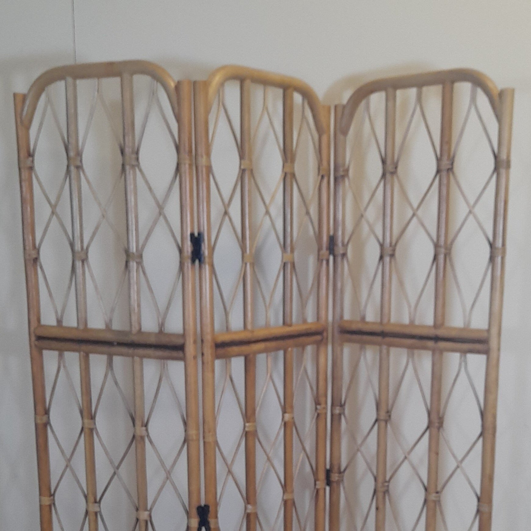 Antique Gili Cane + Wicker/Natural Rattan Screen/Room Divider top.