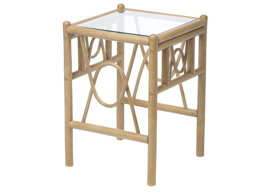 Light Oak Cane Conservatory Belo Lamp Table.