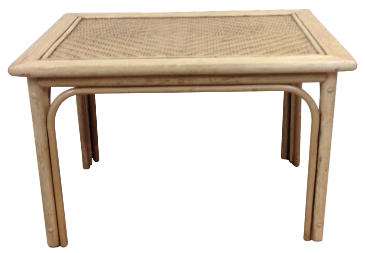 San Marino Antique Wash Cane and Wicker Coffee Table.