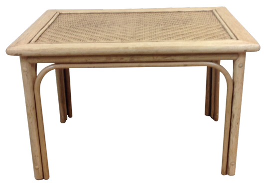 San Marino Antique Wash Cane and Wicker Coffee Table.