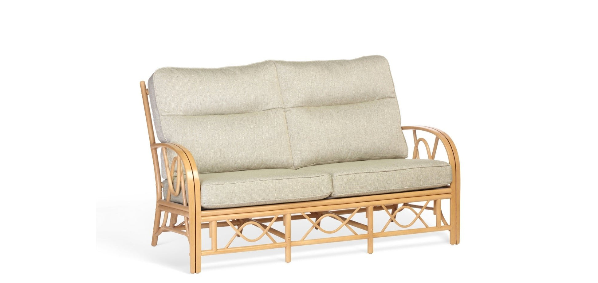 Belo ight Oak 3 Seater Cane Conservatory Sofa.