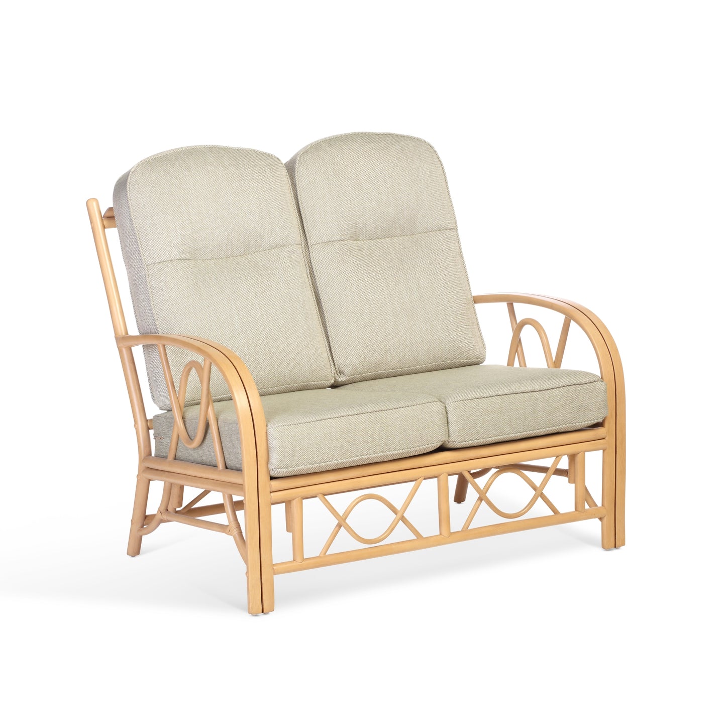 Light Oak Cane Conservatory Belo Sofa.
