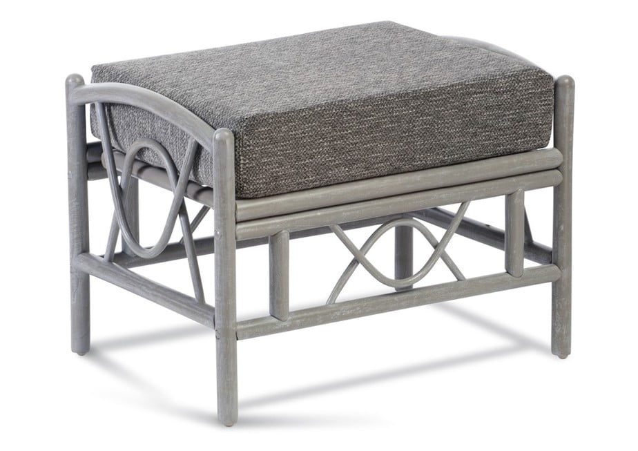 Grey Wash Cane Conservatory Belo Footstool.