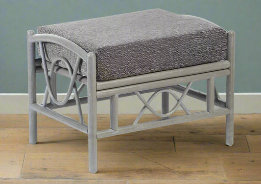 Belo Grey Wash Cane Conservatory Footstool.