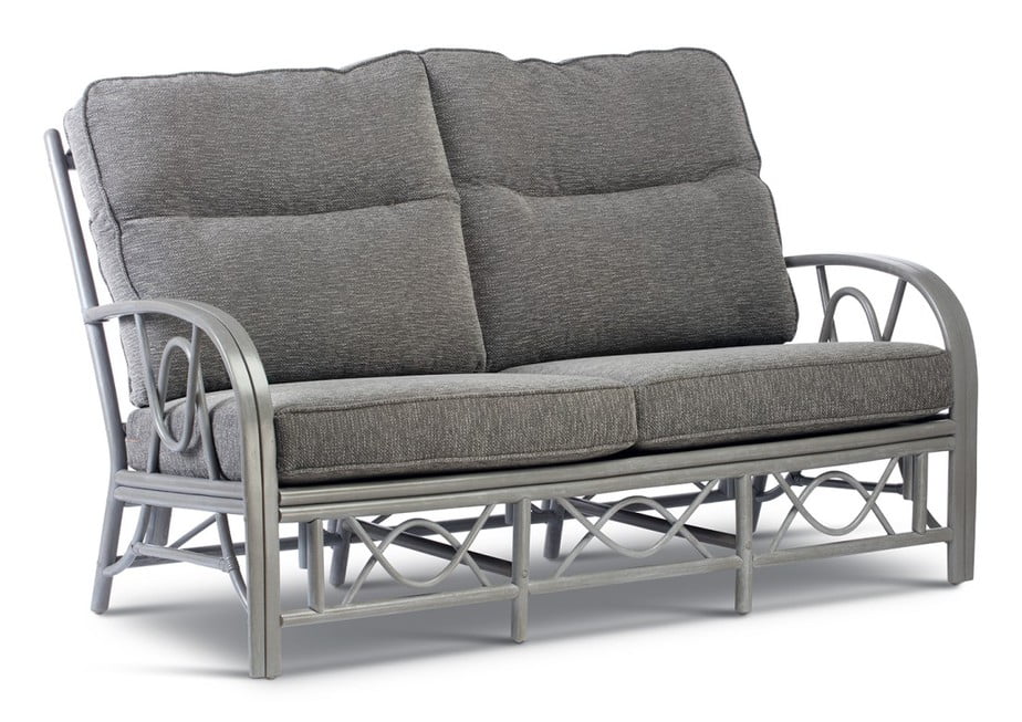 Grey Wash Cane Conservatory Belo 3 Seater Sofa.