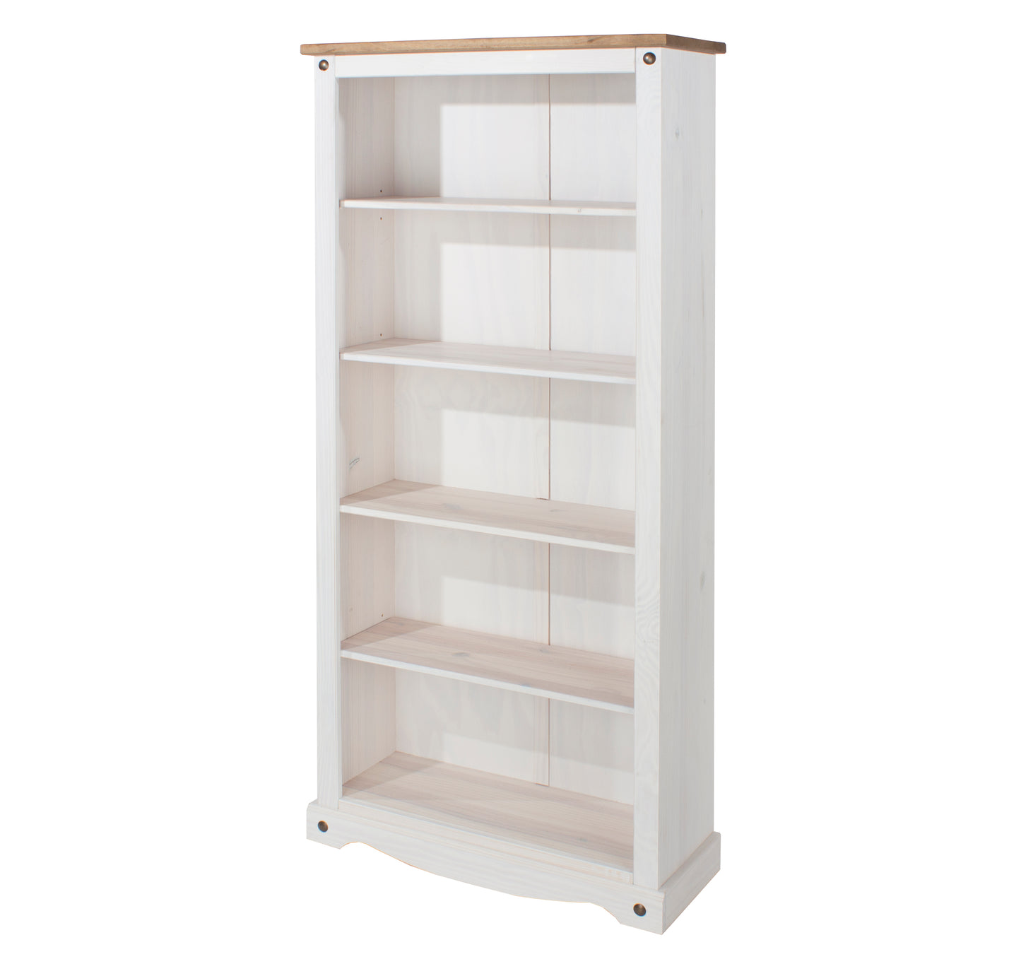 White Waxed Pine Furniture. Tall Bookcase.