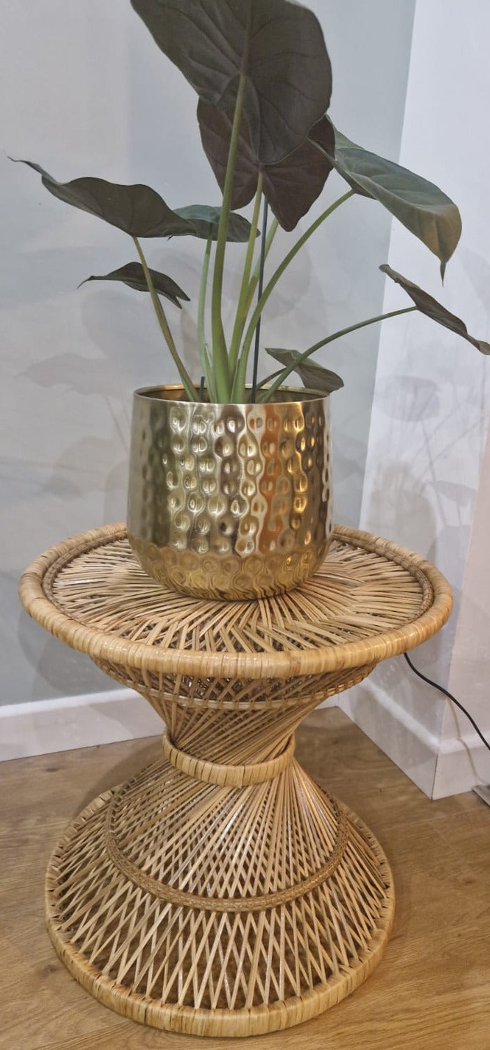 Natural Wicker/Rattan Twist Base Table room setting