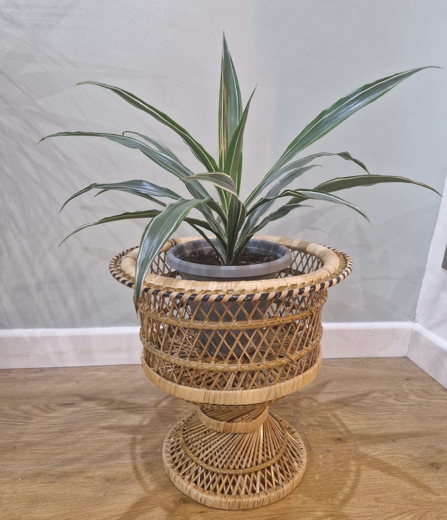 Natural Wicker, Natural Rattan Vase planter. 