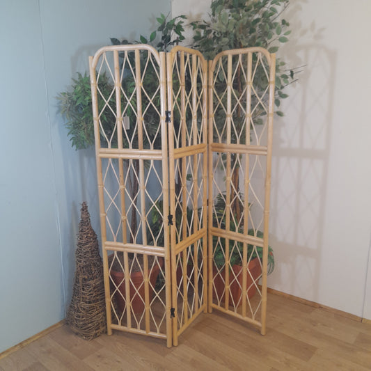 Natural wash Gili Cane + Wicker/Natural Rattan Screen/Room Divider.