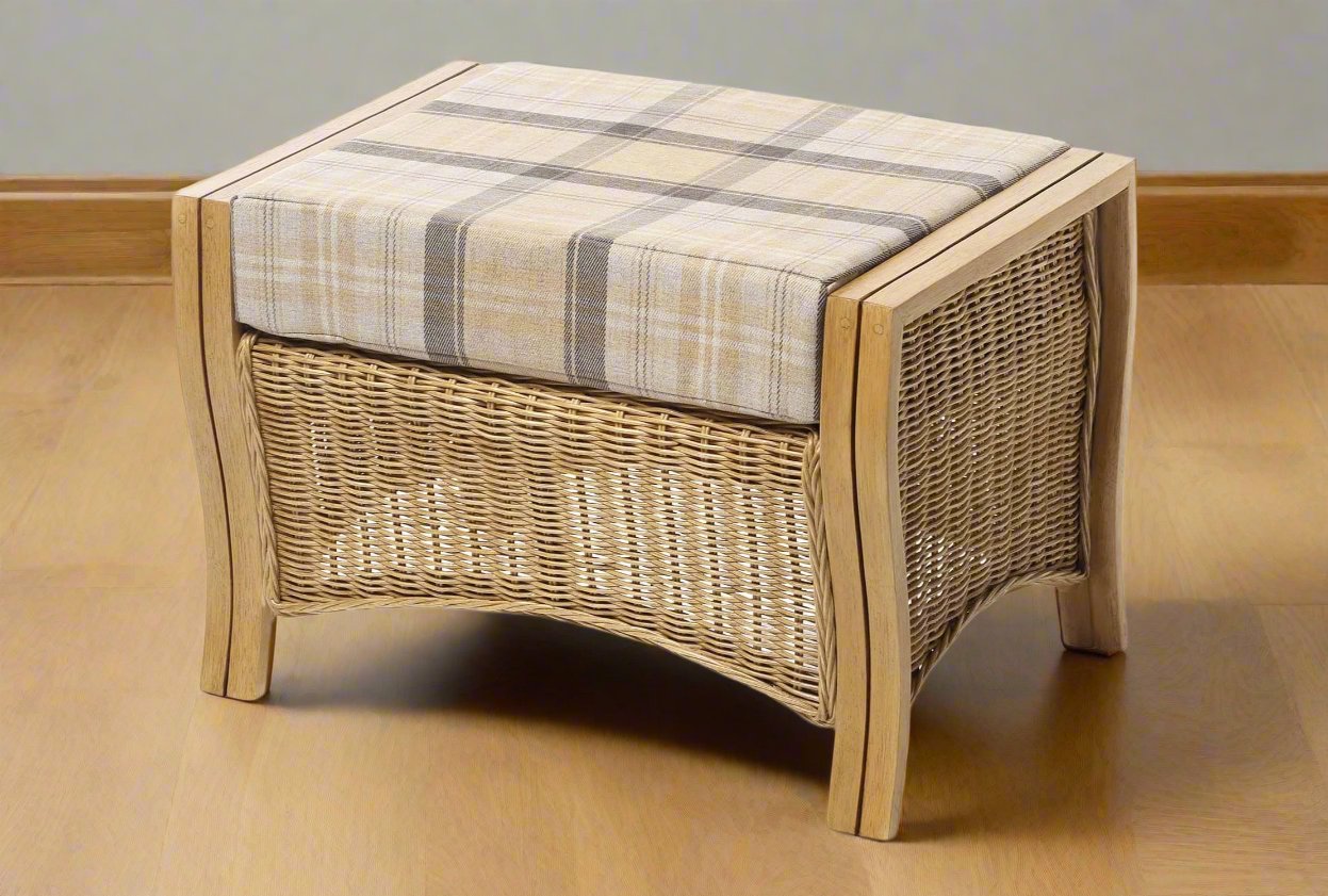 Cane Conservatory Footstool.