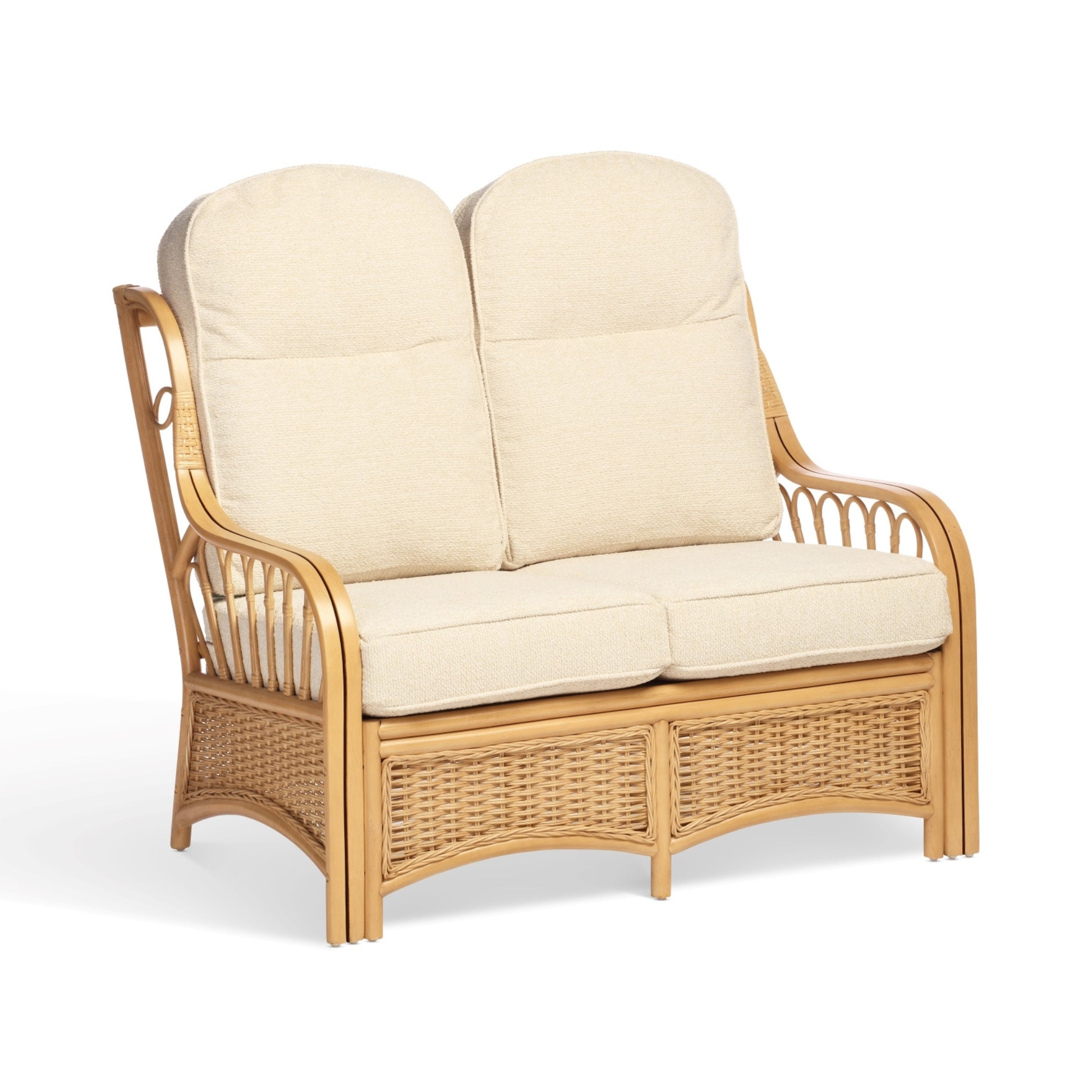 Light Oak Sao Luis Cane Conservatory 2 seater Sofa.