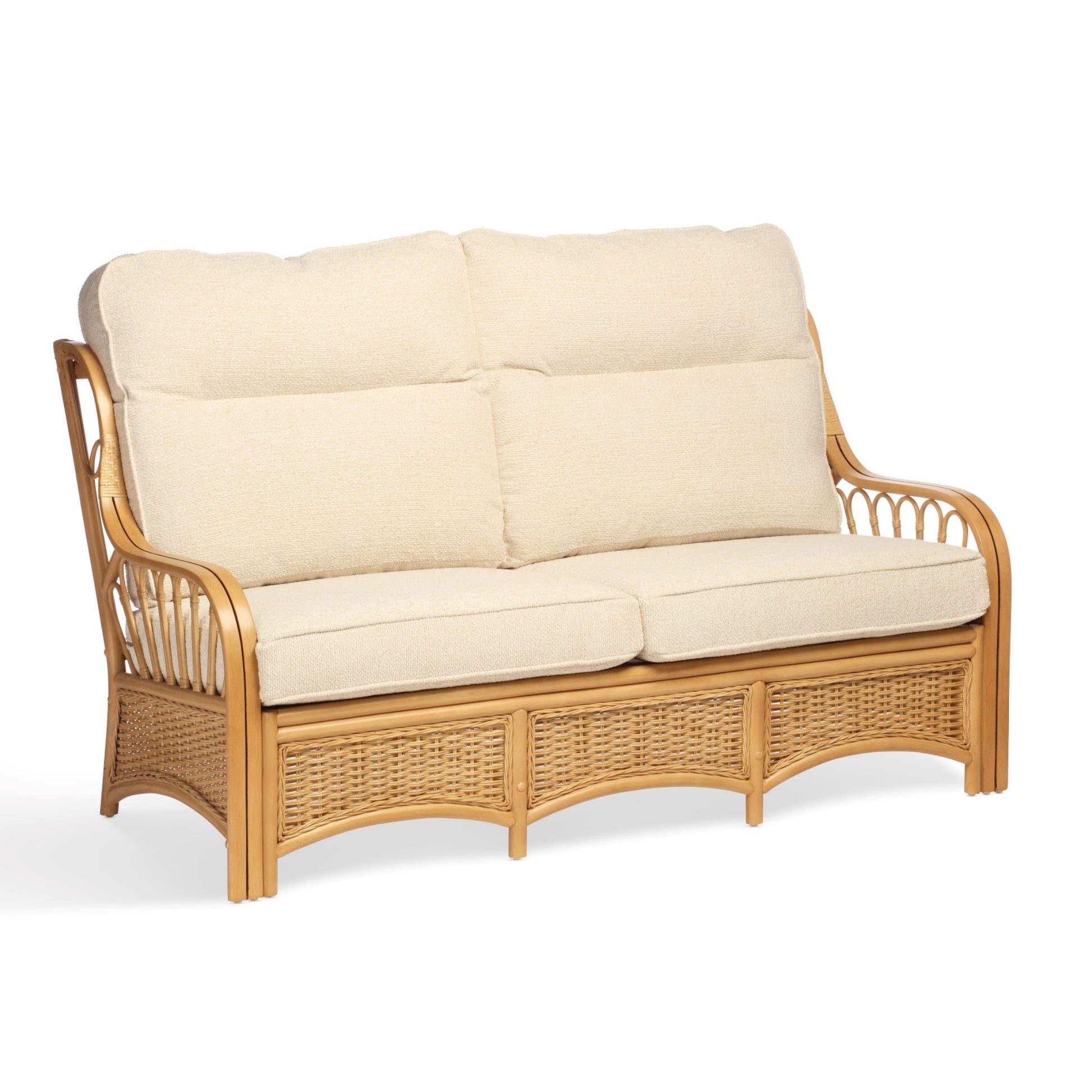 Light Oak Sao Luis Cane Conservatory 3 seater Sofa.