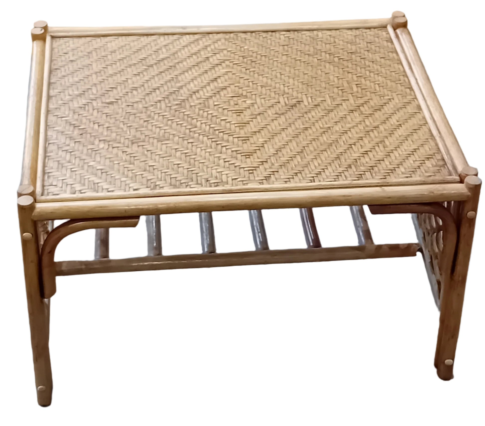 Antique Wash Serena Cane, Rattan and Wicker Conservatory Coffee Table.