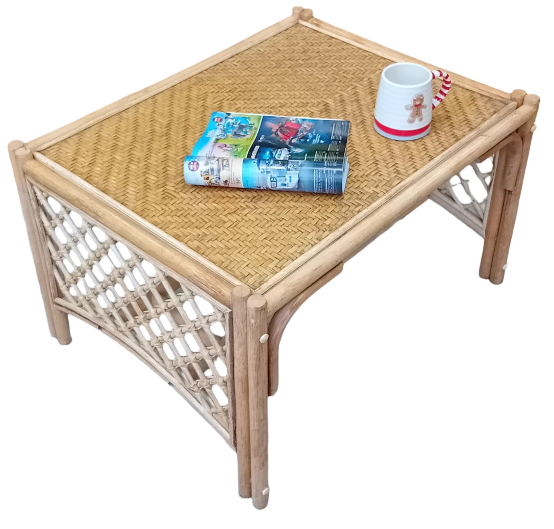 Antique Wash Serena Cane, Rattan and Wicker Conservatory Coffee Table.