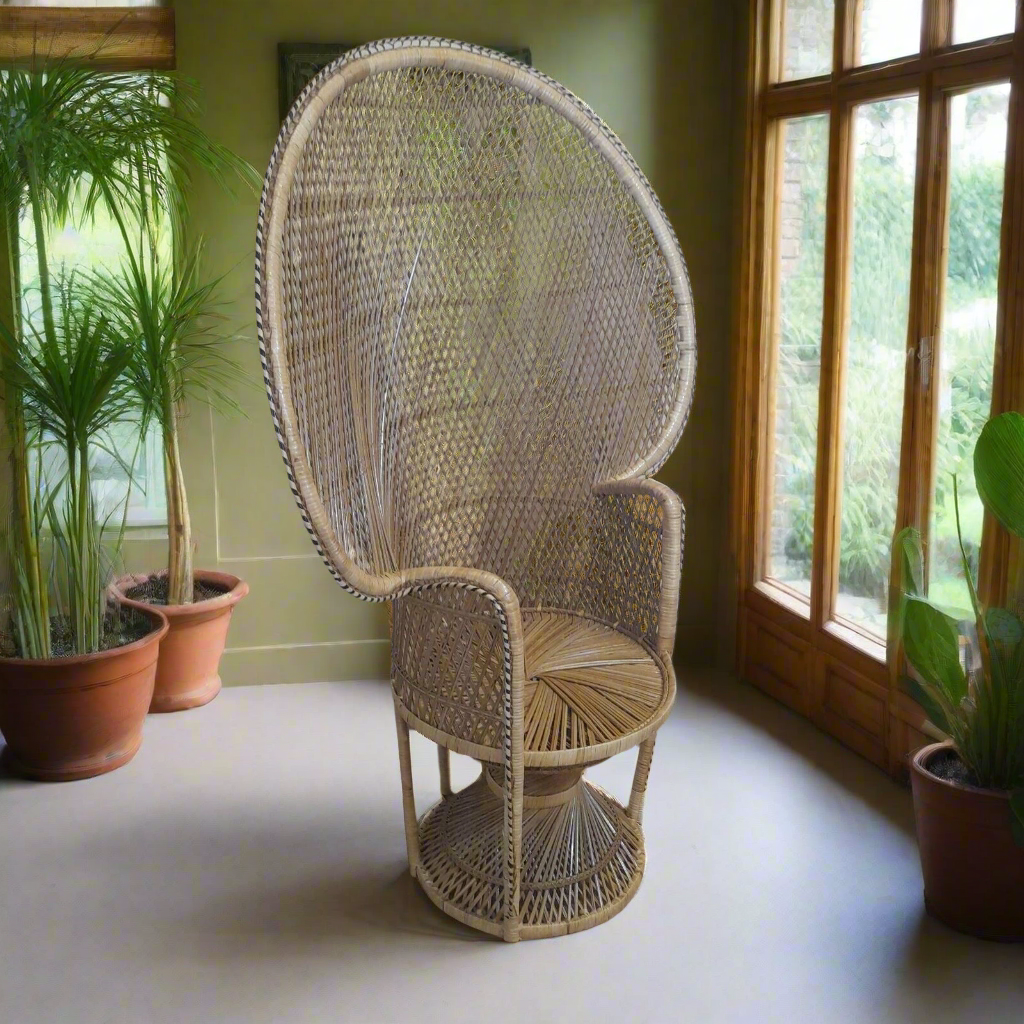 Natural Twist Base Peacock Chair