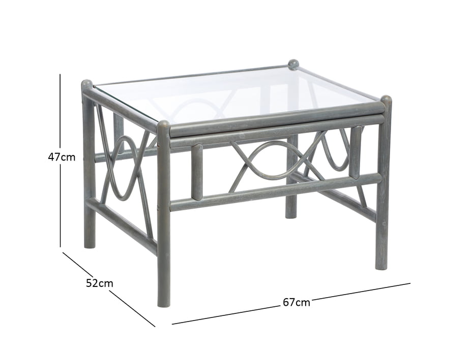 Grey Wash Cane Conservatory Belo Coffee Table.