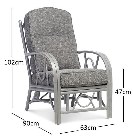 Grey Wash Cane Conservatory Armchair.