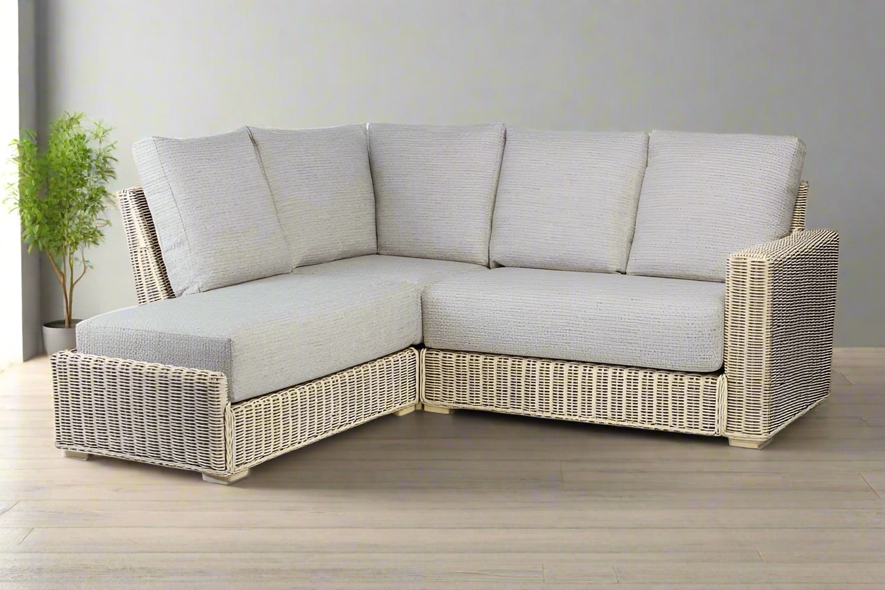 Cane Conservatory Corner Sofa.