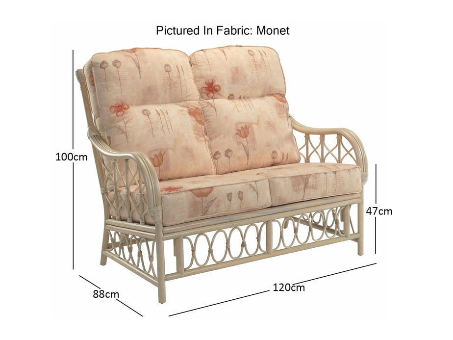 Natural Alegre Cane Conservatory 2 seater Sofa and 2x Armchairs.