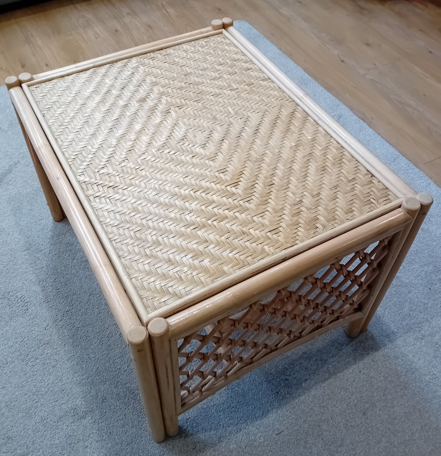 Natural Wash Serena Cane, Rattan and Wicker Conservatory Coffee Table.