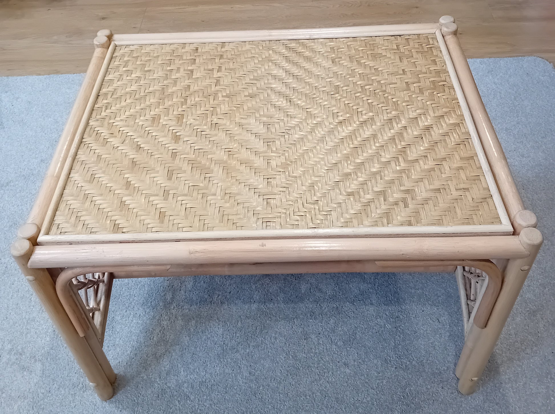 Natural Wash Serena Cane, Rattan and Wicker Conservatory Coffee Table.