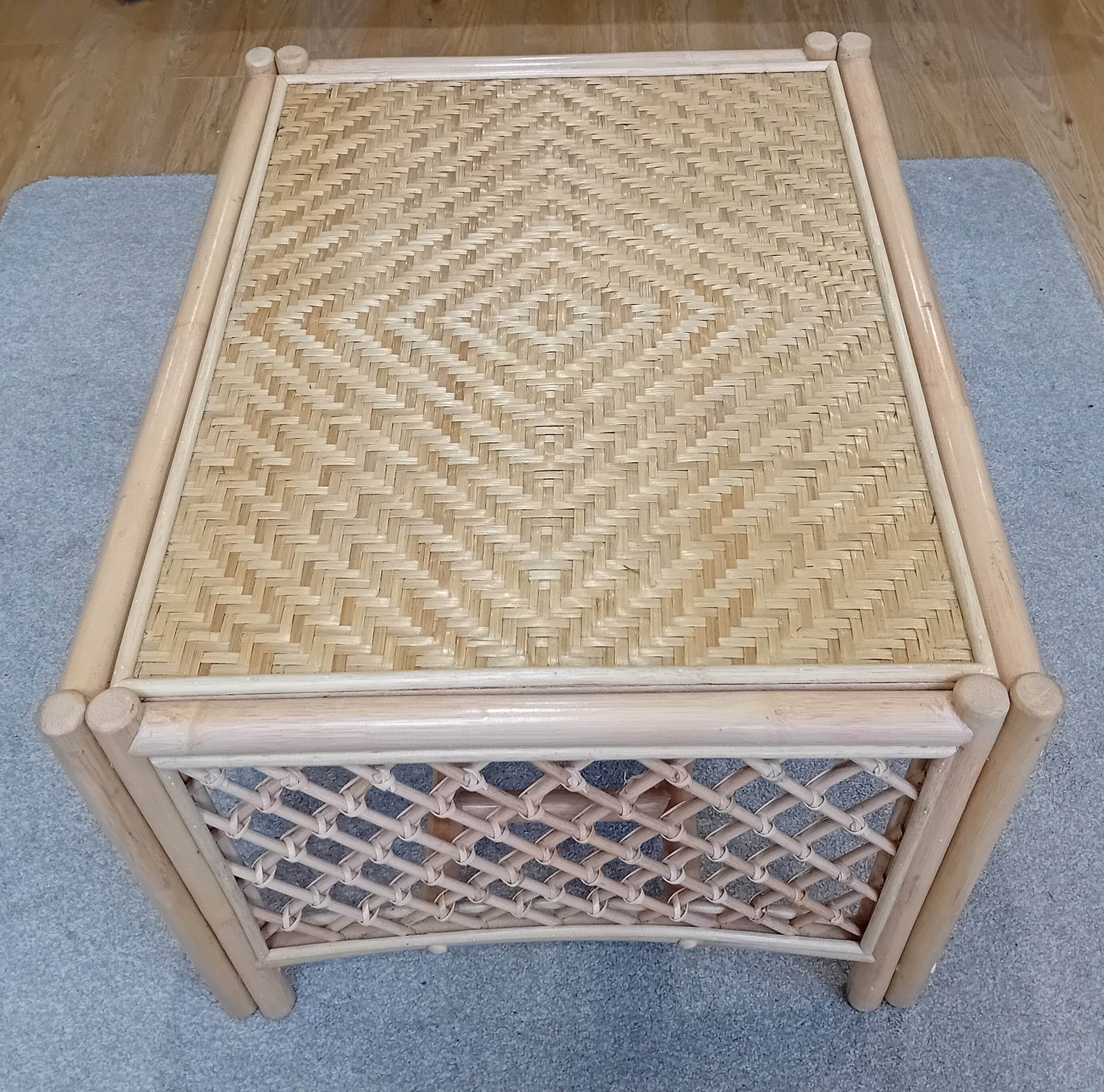 Natural Wash Serena Cane, Rattan and Wicker Conservatory Coffee Table.