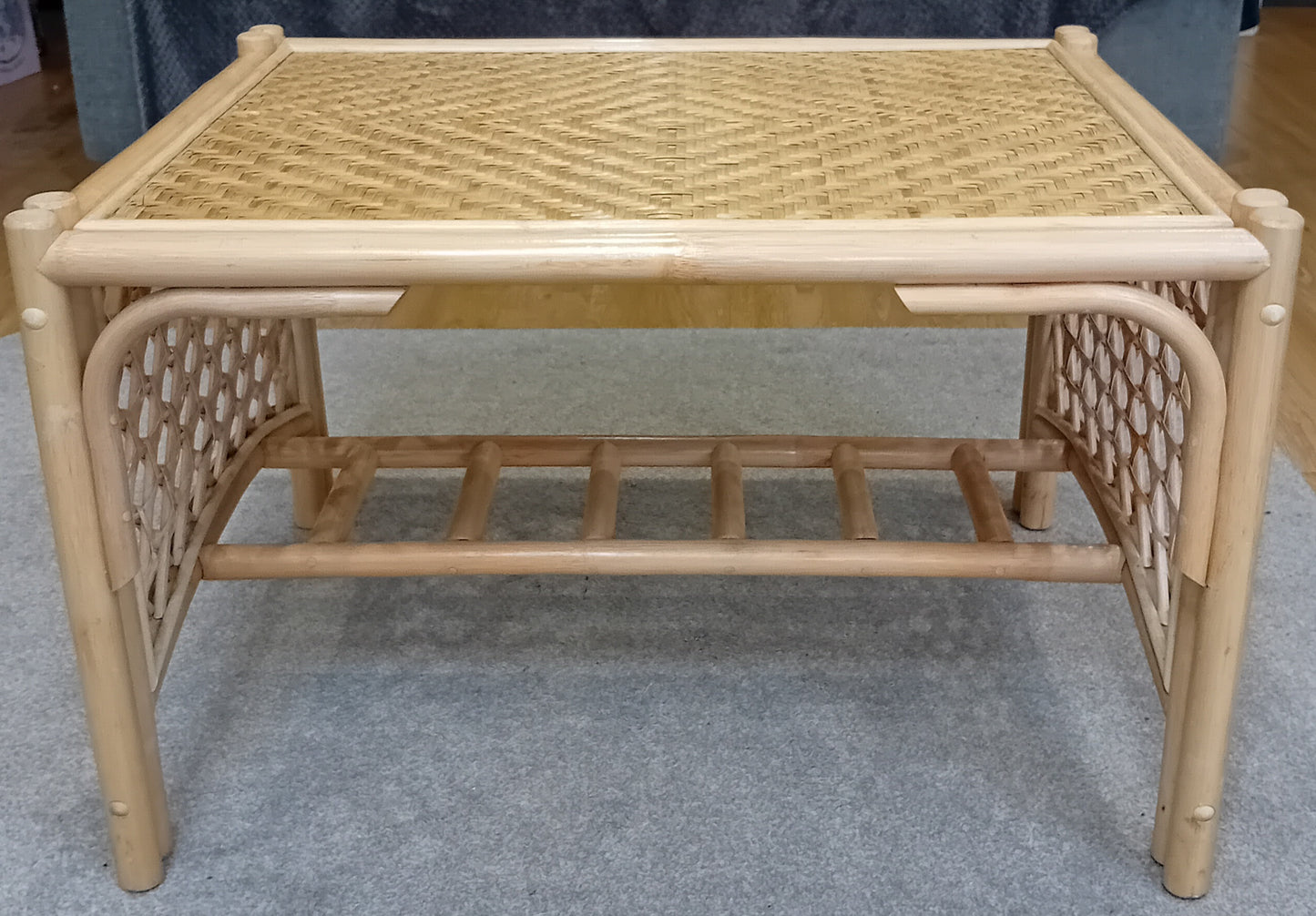 Natural Wash Serena Cane, Rattan and Wicker Conservatory Coffee Table.