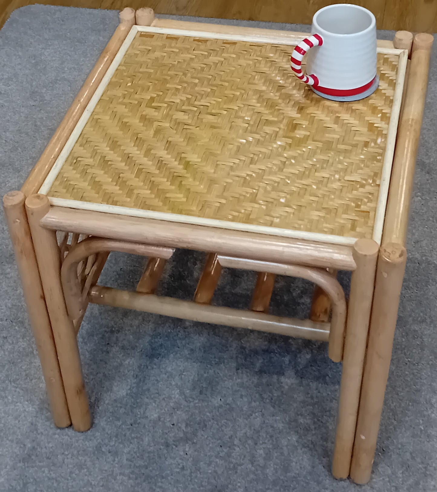 Natural Wash Serena Cane, Rattan and Wicker Conservatory Side Table.