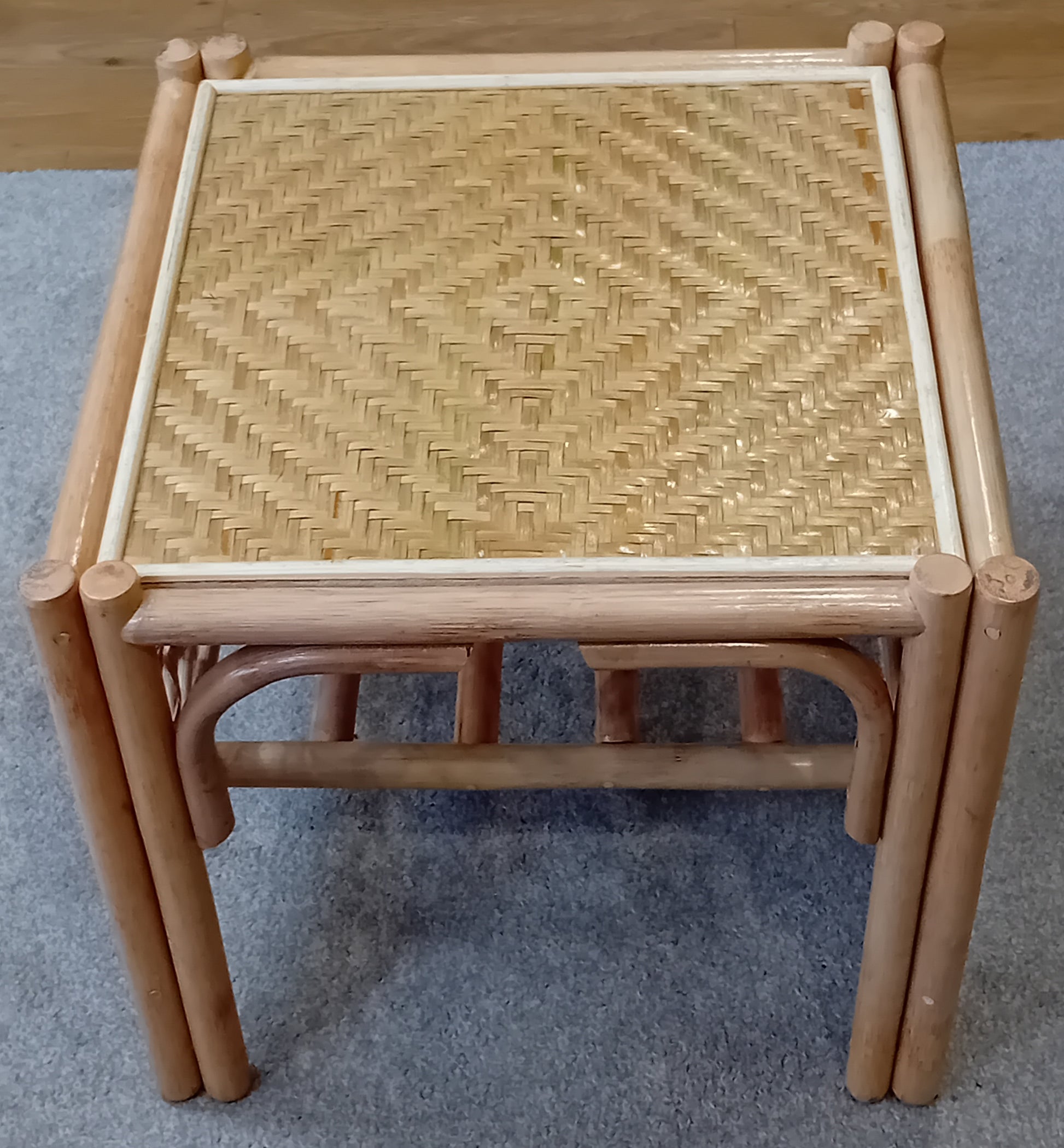 Natural Wash Serena Cane, Rattan and Wicker Conservatory Side Table.