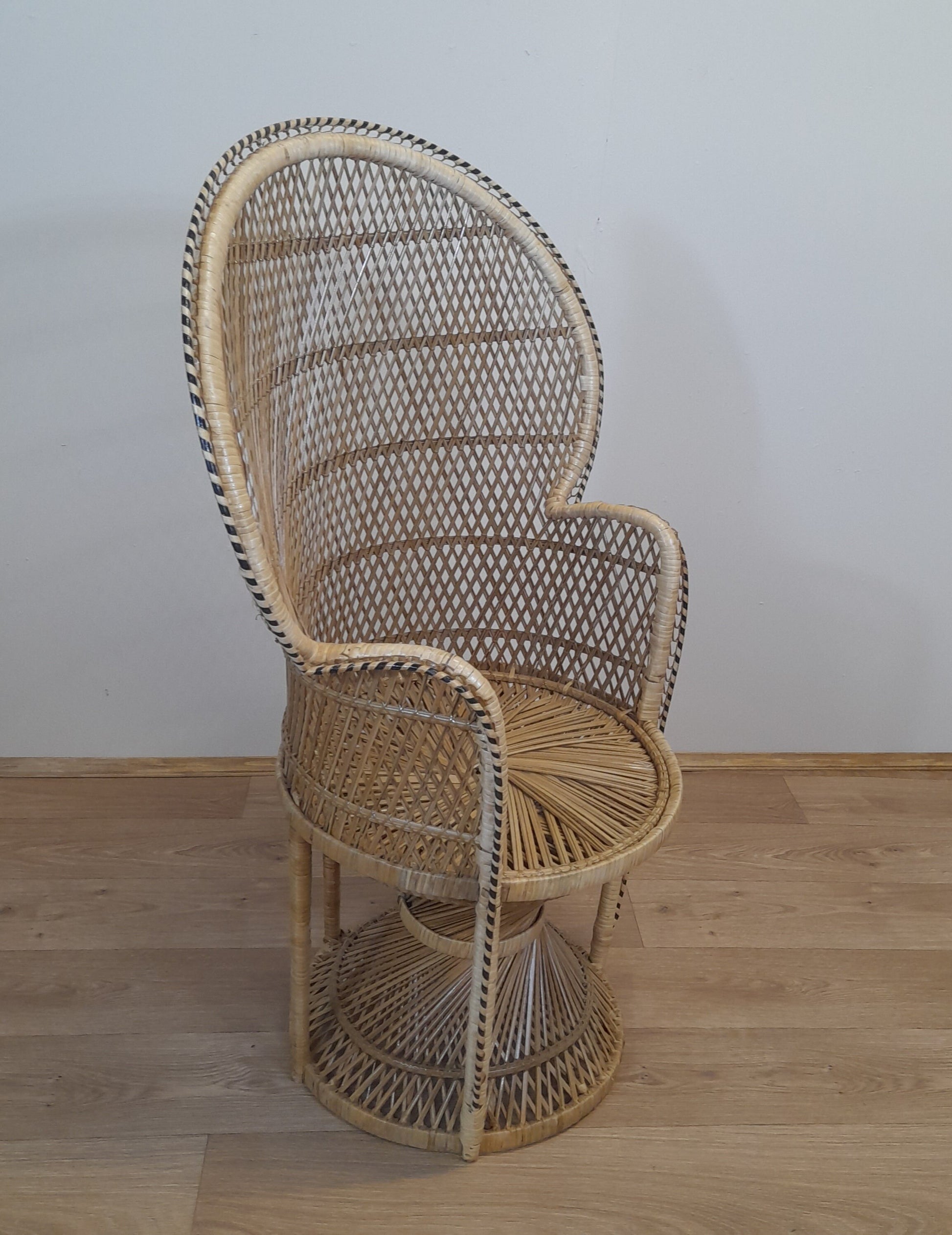 Wicker/Rattan Conservatory Princess Chair angled view.