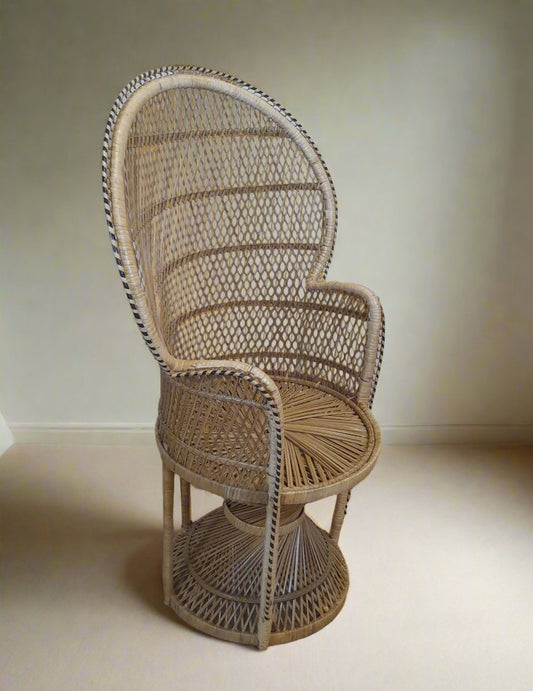 Wicker/Rattan Conservatory Princess Chair angled view.