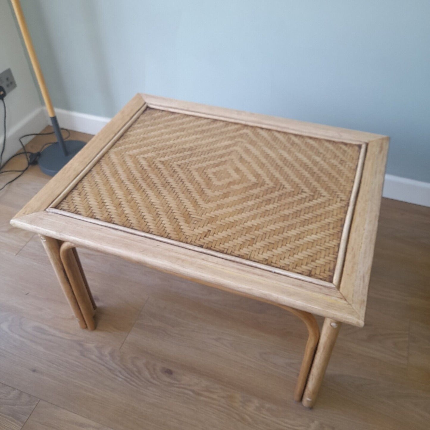 4 Piece San Marino Cane and Wicker/Natural Rattan Conservatory Suite.Table close up.