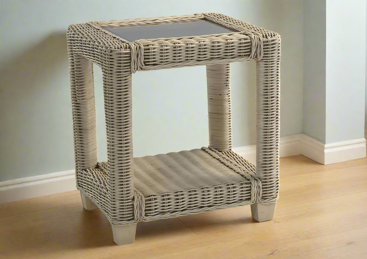 Cane and Wicker Conservatory Side Table